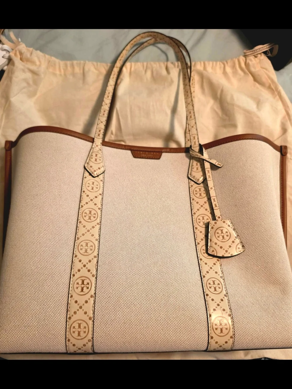 Tory Burch Perry Canvas Triple-compartment Tote
